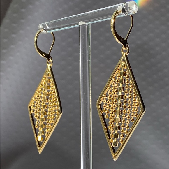 Joan Rivers Vintage Geometry Rhinestone Fringe Leverback Earrings - Picture 3 of 15